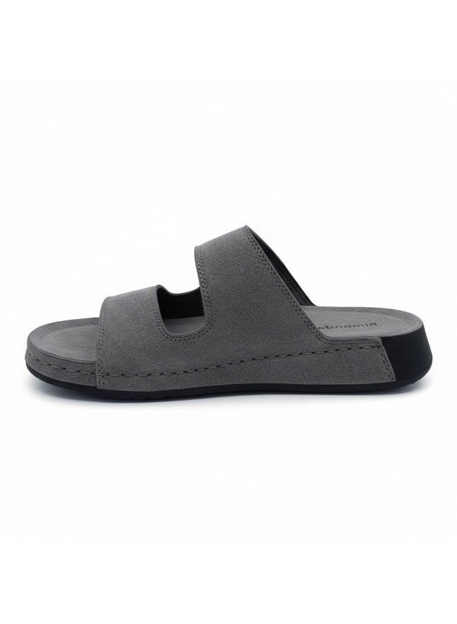 Stylish men's slippers with a modern and comfortable design – genuine leather and non-slip orthopedic sole, available in various sizes and colors. - Image 4